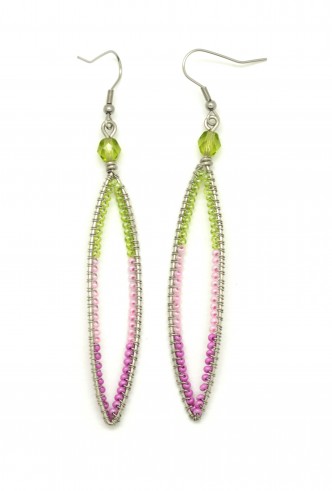 Long Almond Bead Earrings Long Almond Bead Earrings